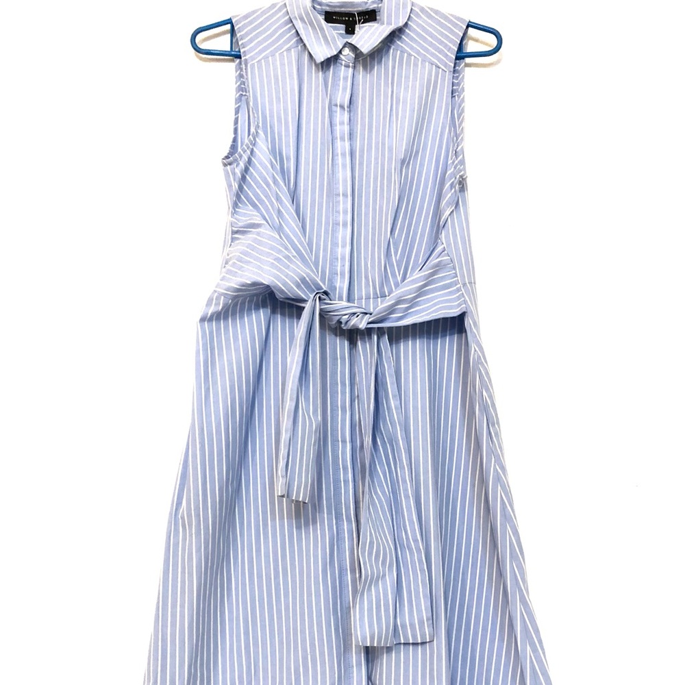 Willow and Thread 3/4 Shirt Dress, Cotton with Tie. Size 8.